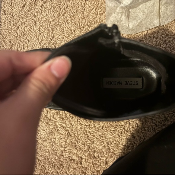 Steve Madden Black Combat Boots - Picture 5 of 8